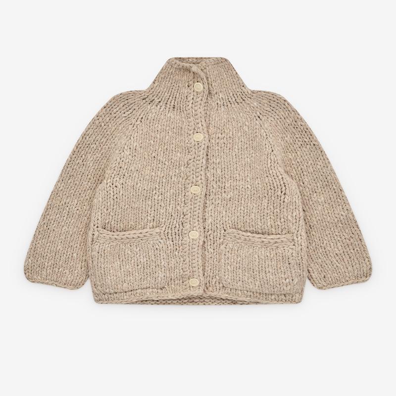 Casey Casey - Womens Chunky Knit Cardigan - (Ecru)