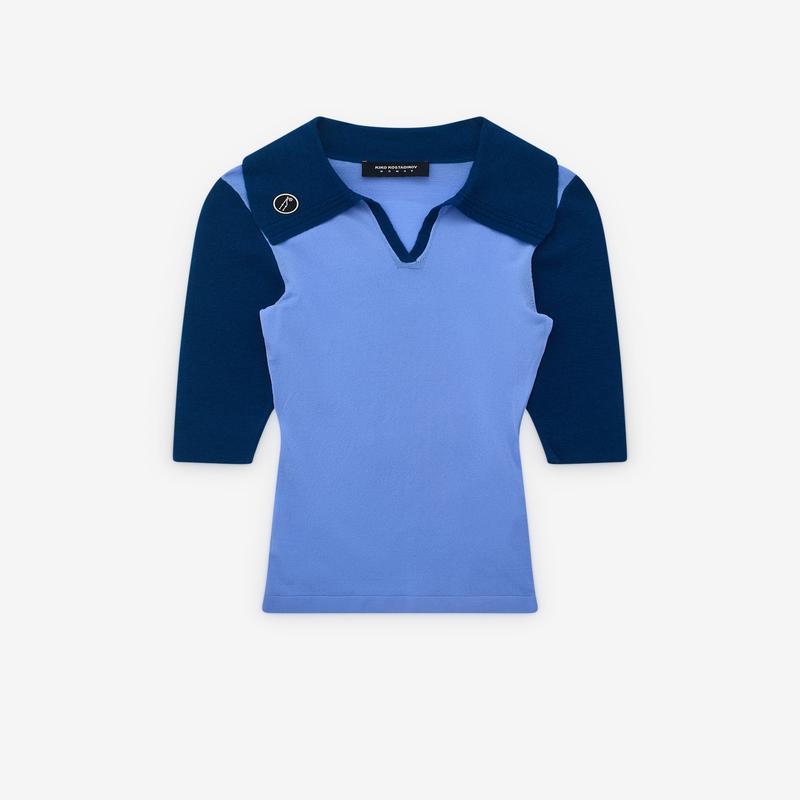 Kiko Kostadinov - Womens Larissa Knit Polo - (Sky Blue)