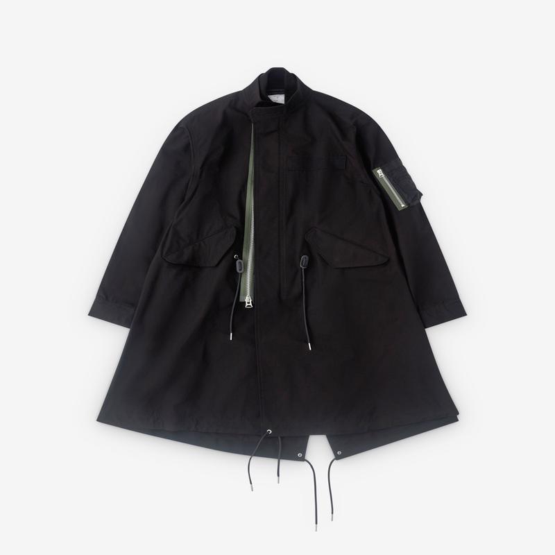 sacai - Mens Ripstop Fishtail Parka - (Black)