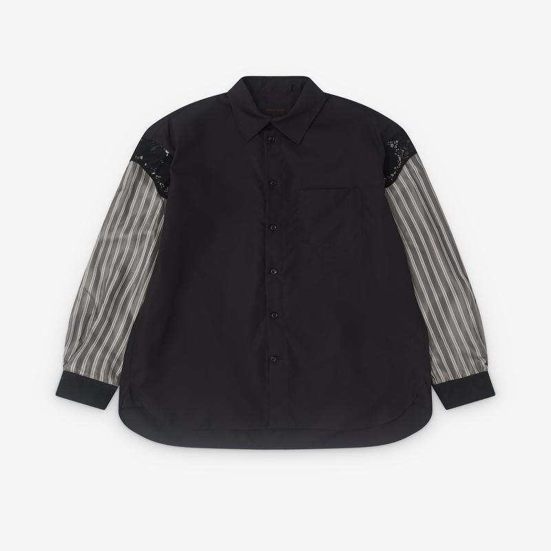 Simone Rocha - Mens Trapped Lace Patchwork Shirt - (Black)