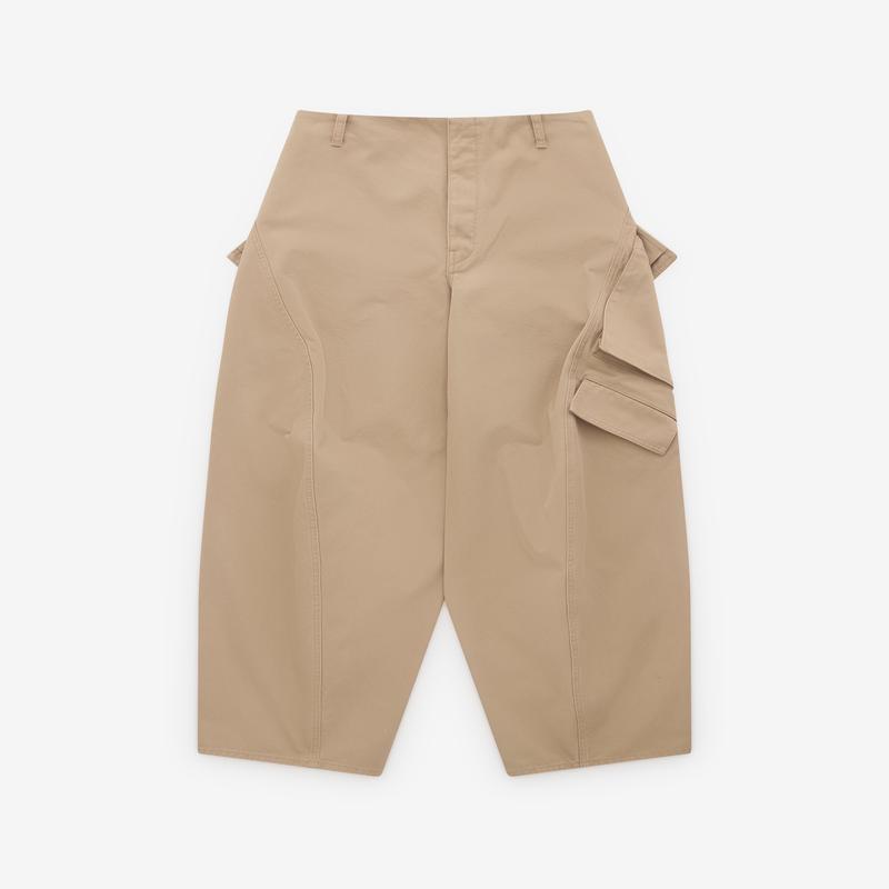 Alaa - Womens Round Cargo Pants - (Beige)