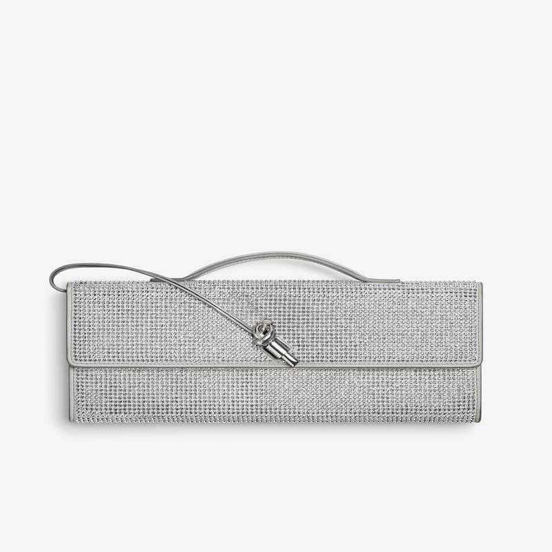 Bottega Veneta - Andiamo Clutch - (White Moonlight/Silver)