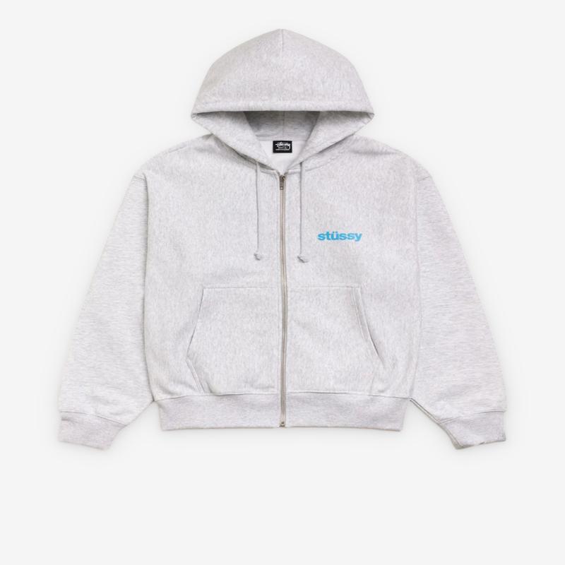 Stssy - Men's Built Tough Zip Hood - (Ash Heather)