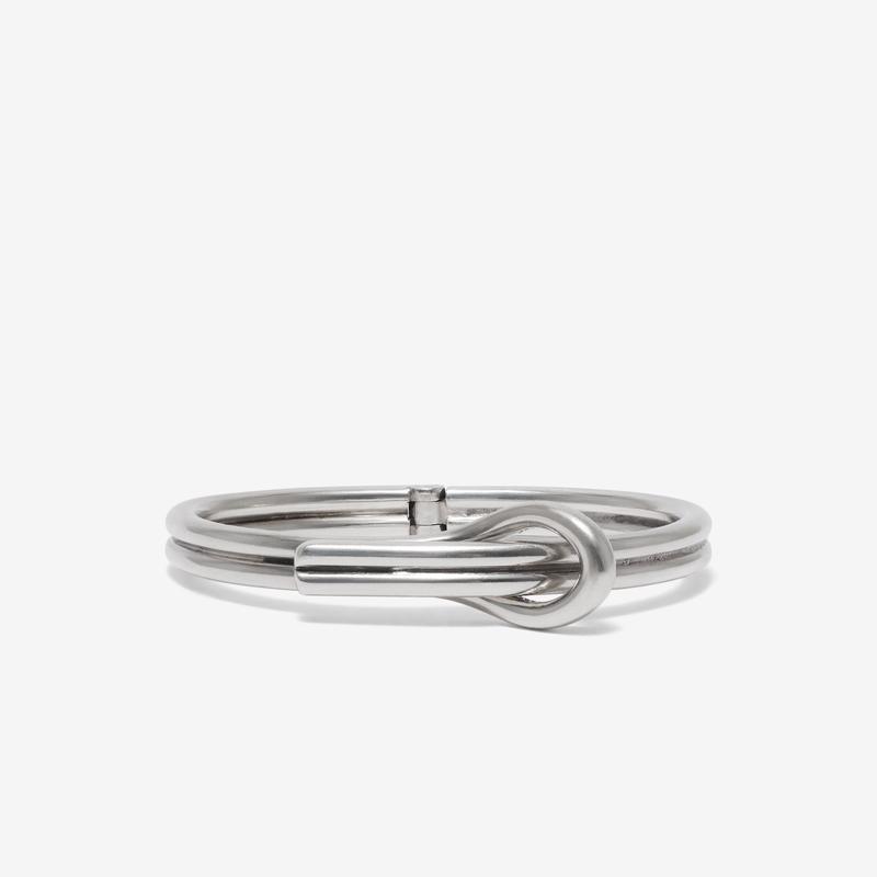 Old Jewelry - Hinged Loop Bangle - (Silver)