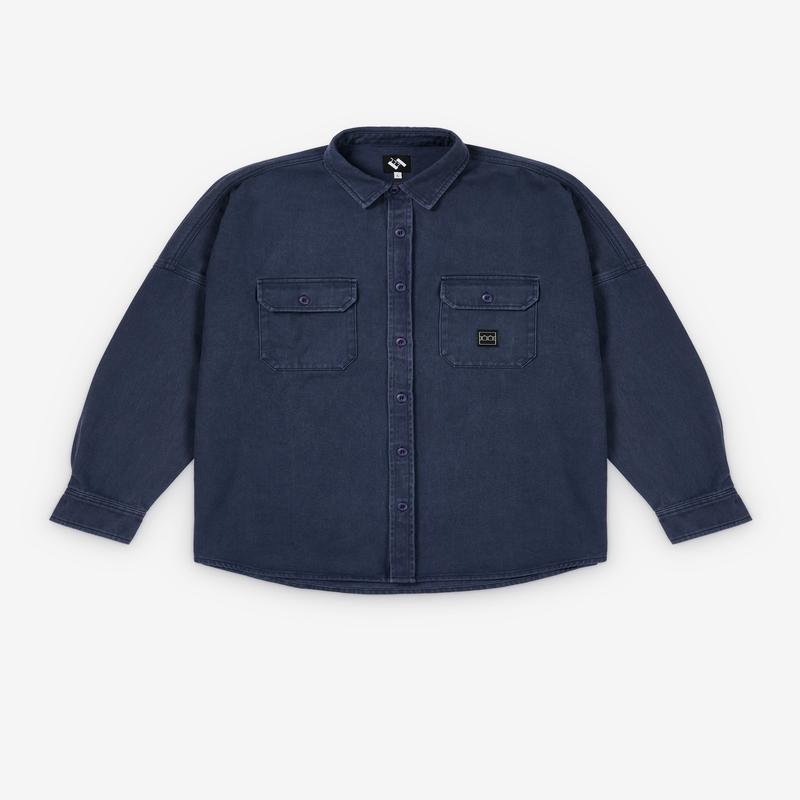 The Trilogy Tapes - Men's TTT Washed Overshirt - (Dark Ink)