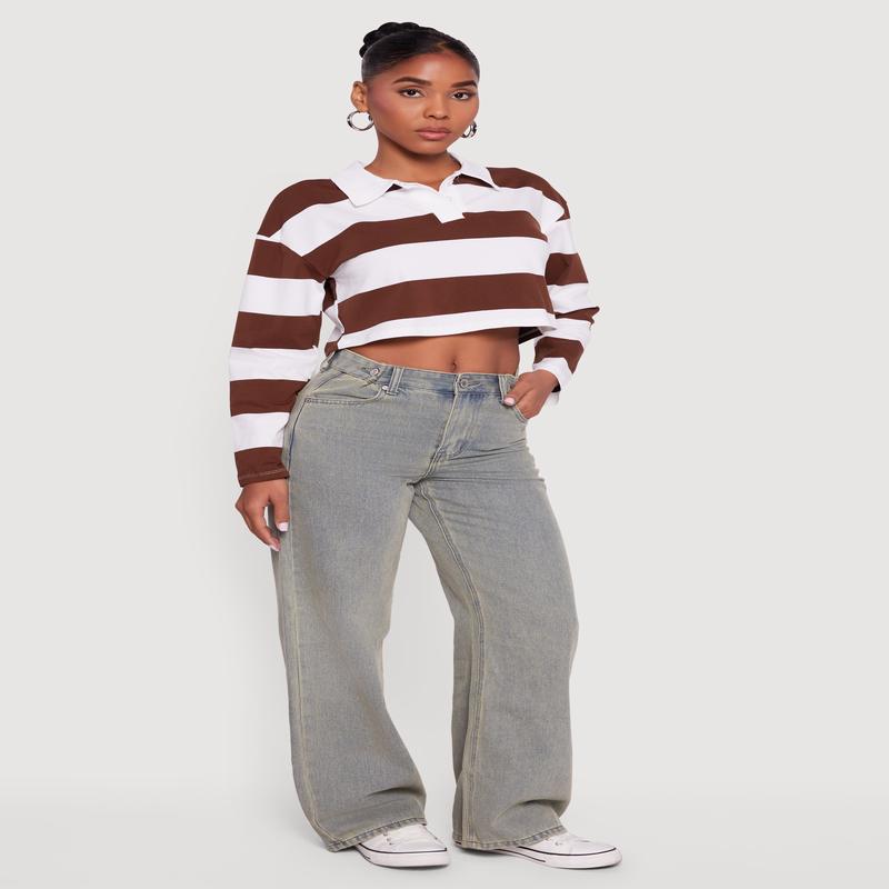 Adjustable Waist Detail Acid Wash Jeans