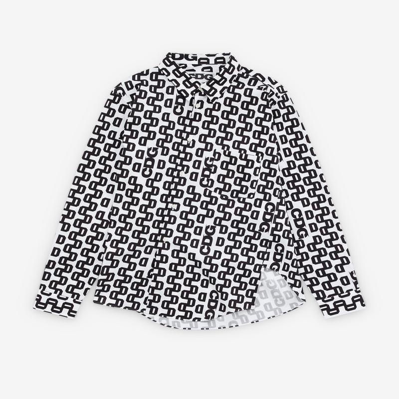CDG - Overlock Print Bias Cut Shirt - (Black/White)