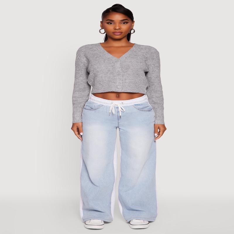 Classic Fit Button Front Cropped Cardigan