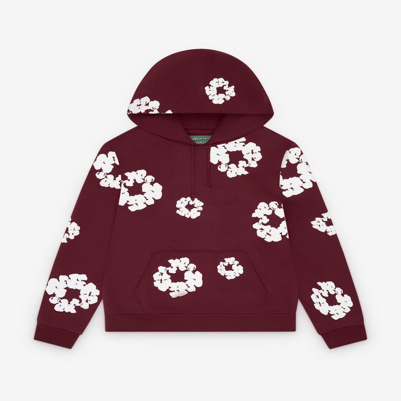 Denim Tears - Men's Cotton Wreath Hoodie - (Burgundy)