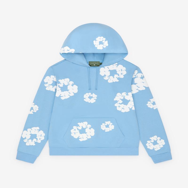 Denim Tears - Men's Cotton Wreath Hoodie - (Light Blue)