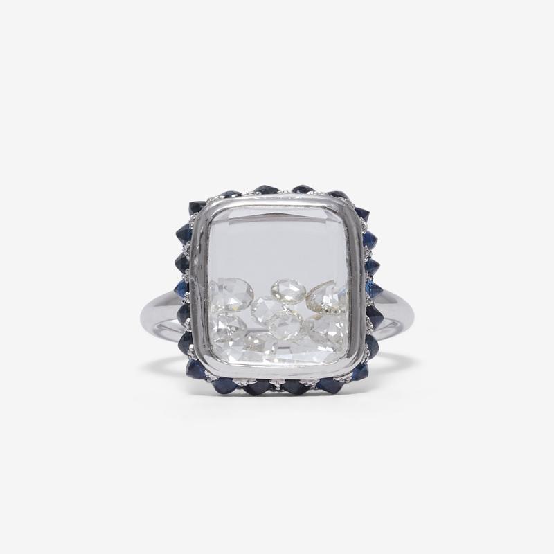 Moritz Glik - Antique Ring Blue - (White Gold)