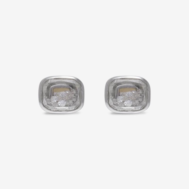 Moritz Glik - Neue Cushion Stud Earrings - (White Gold)