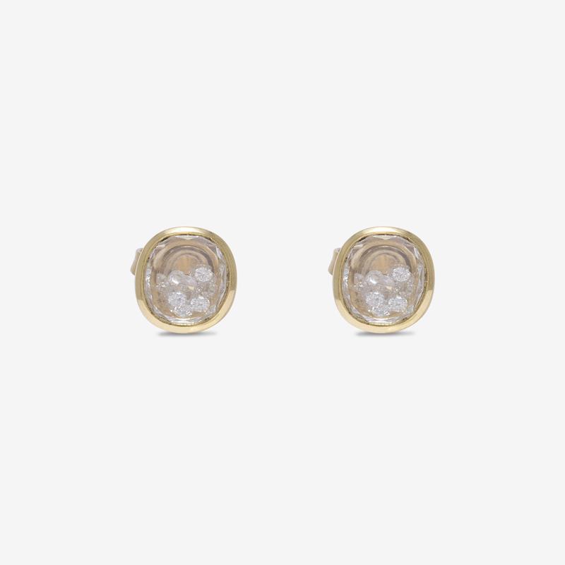 Moritz Glik - Neue Oval Stud Earrings - (Yellow Gold)