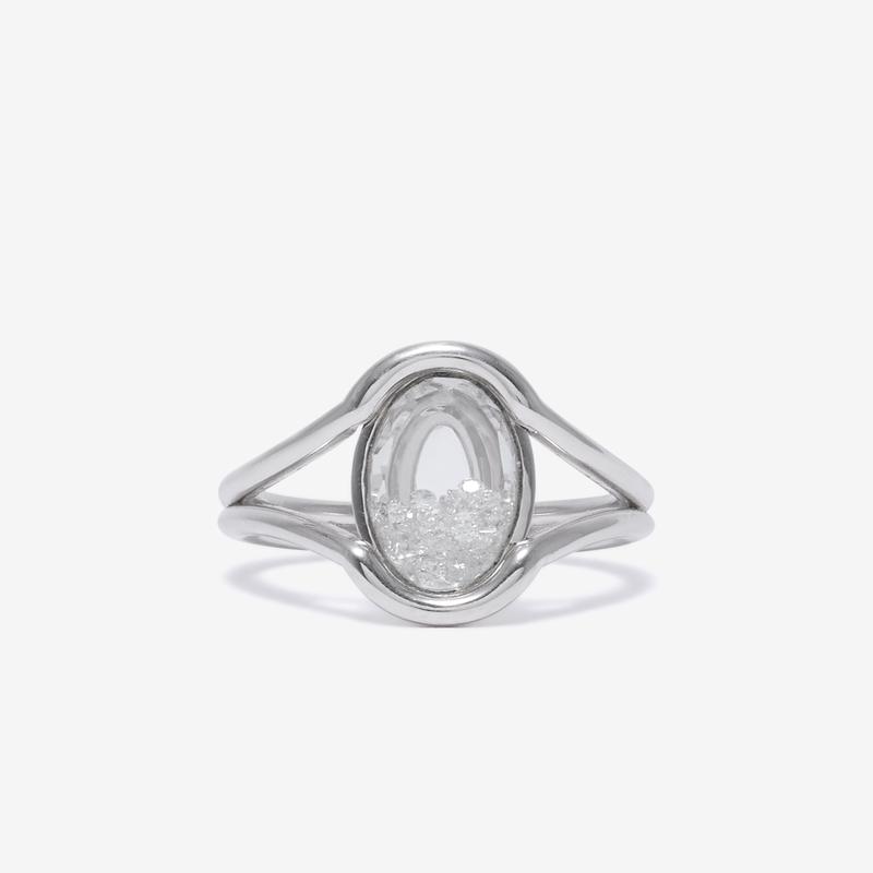 Moritz Glik - Serpens Oval Petite Ring - (White Gold)