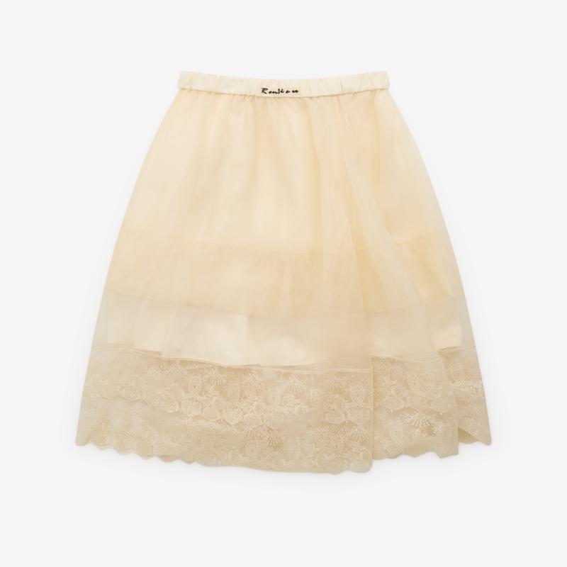 Renli Su - Womens Lace Trim Skirt - (Rice White)