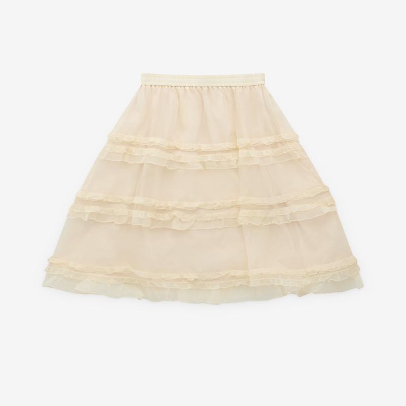 Renli Su - Womens Tiered Skirt - (Rice White)