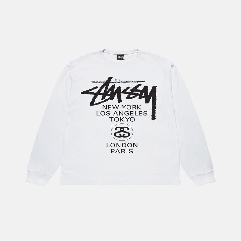 Stssy - World Tour Long Sleeve T-Shirt - (White)
