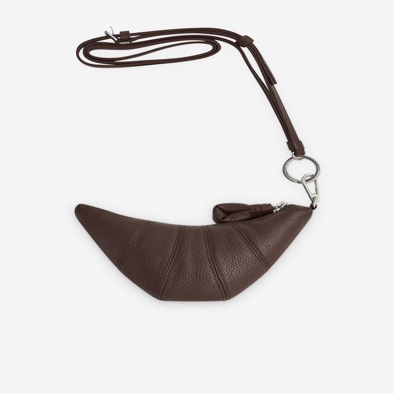 Lemaire - Womens Gained Leather Cross-Body Croissant Coin Purse - (Brown)