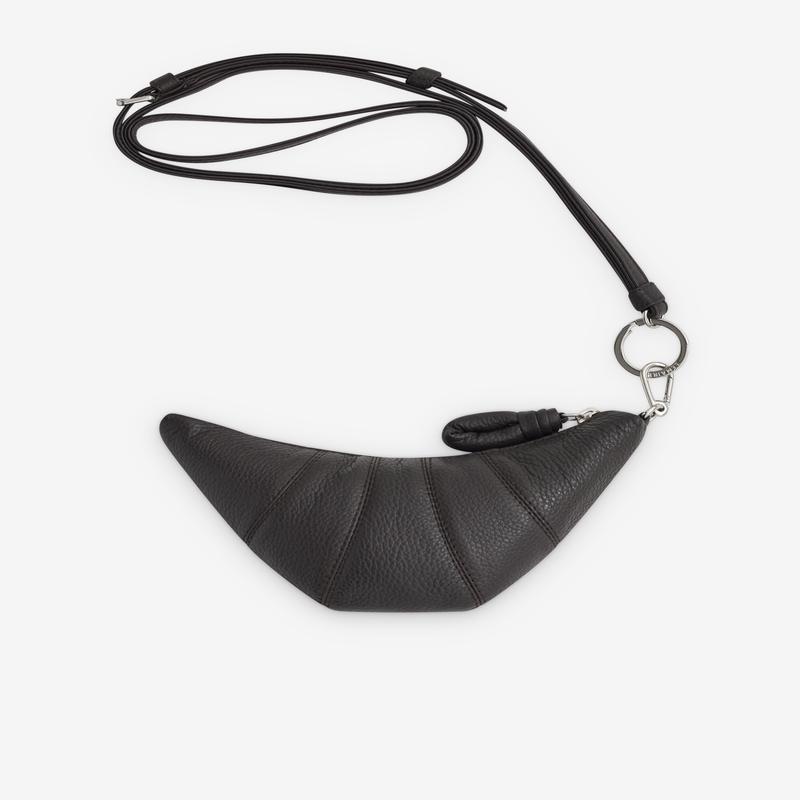 Lemaire - Womens Grained Leather Cross-Body Croissant Coin Purse - (Dark Chocolate)