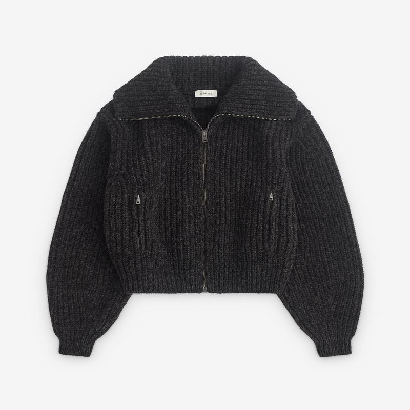 Lemaire - Womens Zipped Cardigan - (Black/Mink Brown)
