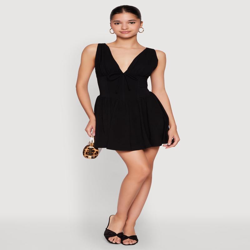 Plunge Corset Skater Dress