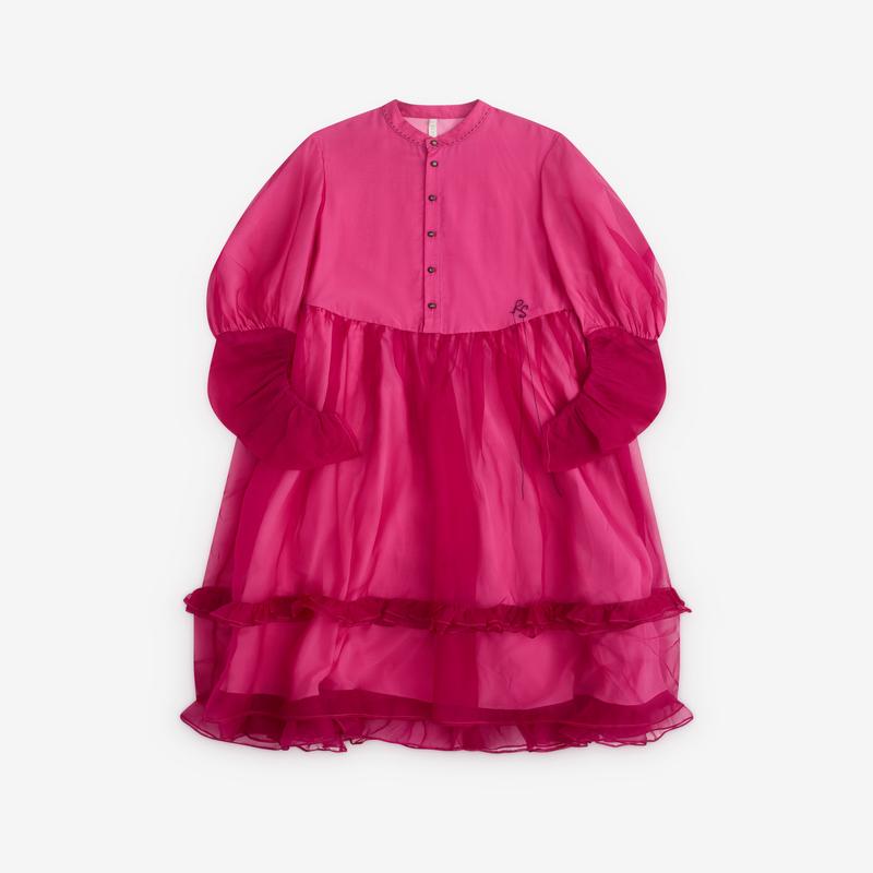 Renli Su - Womens Silk Dress - (Rose Red)