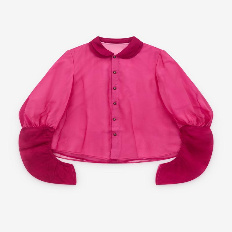 Renli Su - Womens Silk Shirt - (Rose Red)
