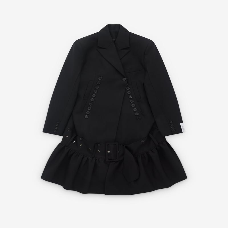 Rokh - Womens Hem Belted Coat - (Black)