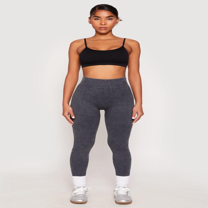 Seamless Acid Wash High Waisted Leggings