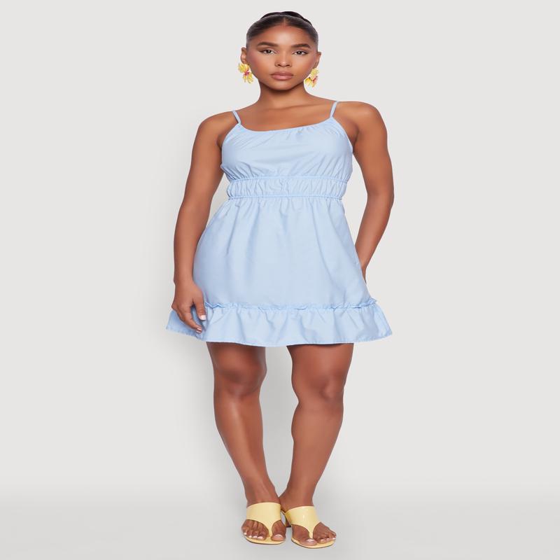 Spaghetti Strap Empire Waist Mini Dress