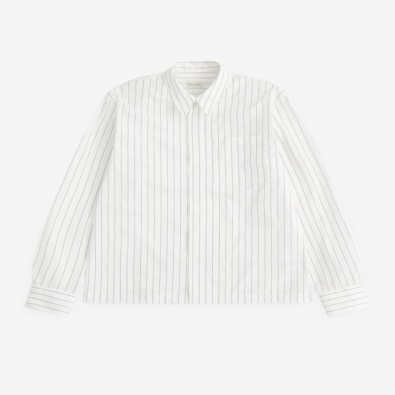 Dries Van Noten - Mens Striped Shirt - (White/Navy)