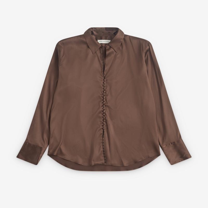 Dries Van Noten - Womens Silk Shirt - (Brown)