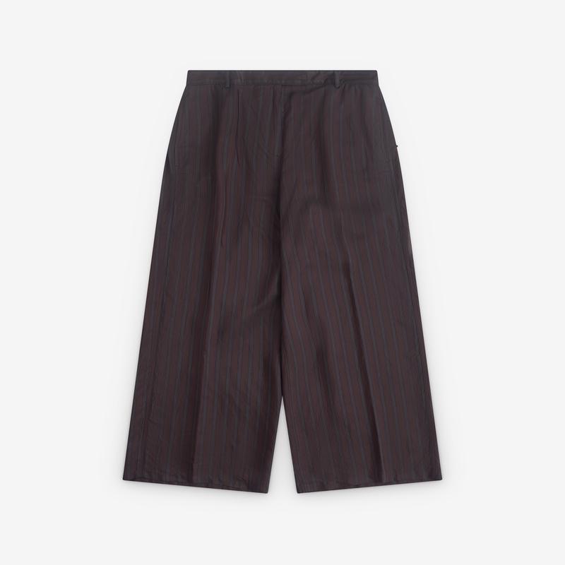 Dries Van Noten - Womens Wide Leg Striped Trouser - (Burgundy)