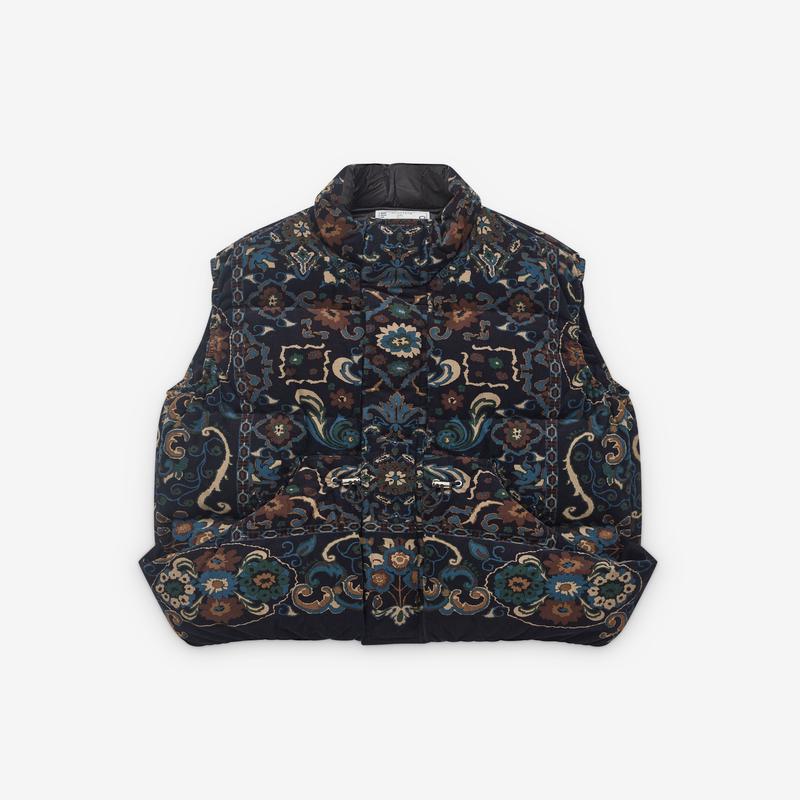 sacai - Mens Floral Print Corduroy Vest - (Navy)