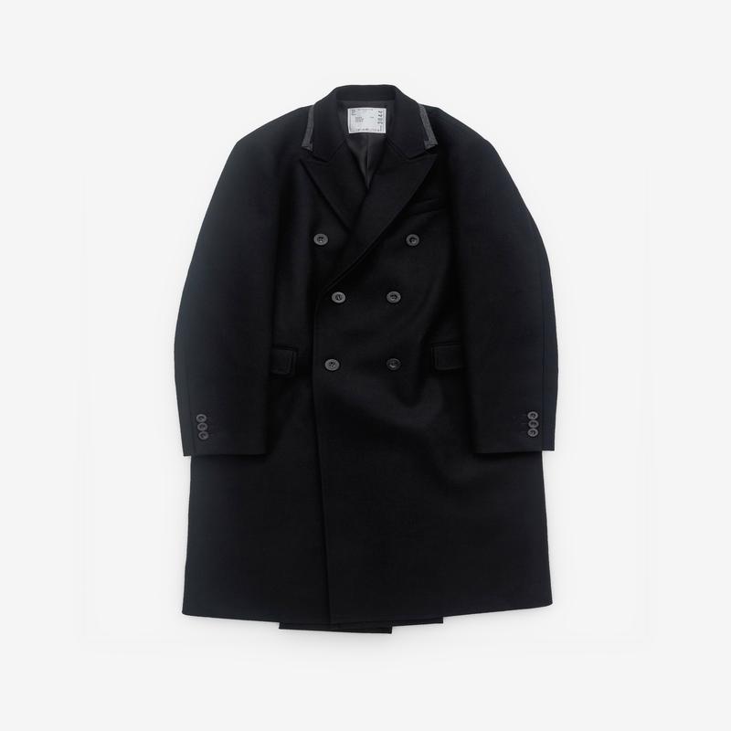 sacai - Mens Wool Melton Coat - (Black)
