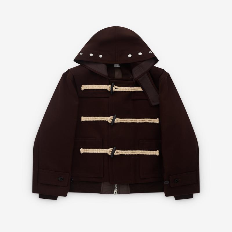 sacai - Mens Wool Melton Jacket - (Dark Red)