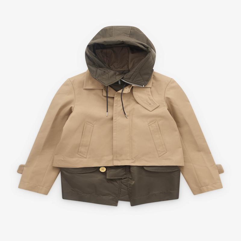 sacai - Womens Cotton Gabardine Blouson - (Beige/Green)