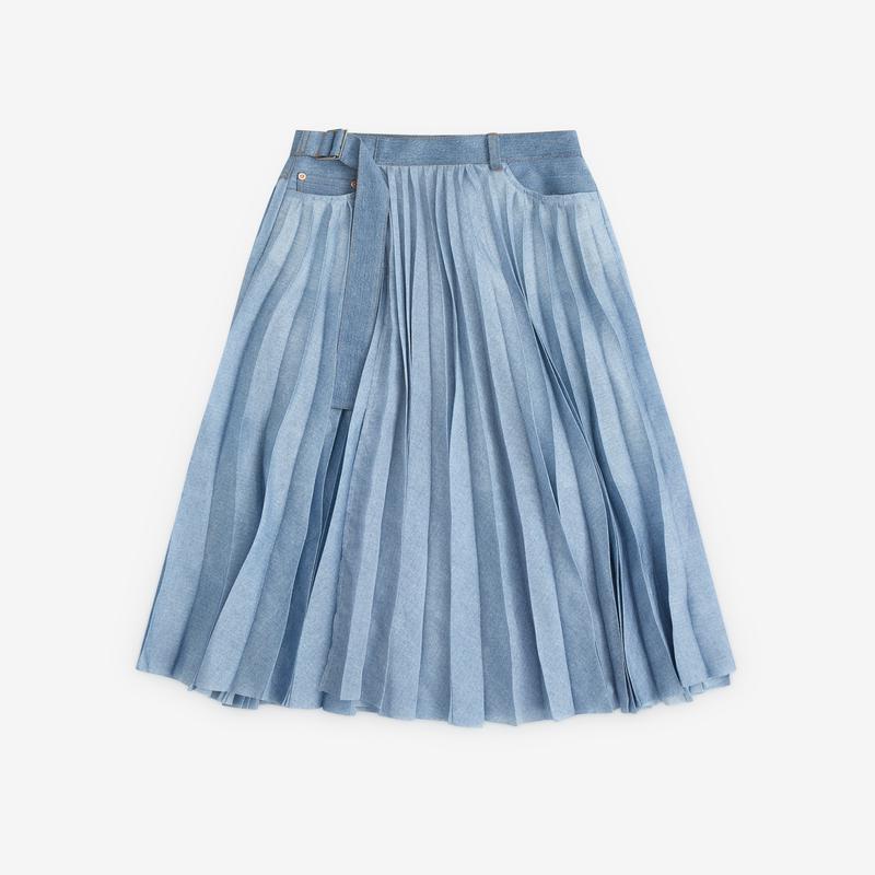 sacai - Womens Denim Skirt - (Light Wash)