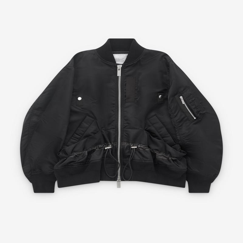 sacai - Womens Drawcord Bomber Jacket - (Black)