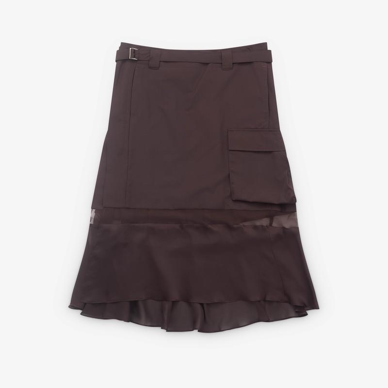 sacai - Womens Suiting Mix Skirt - (Brown)