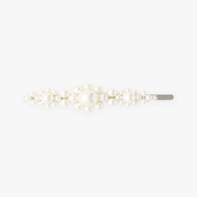 Simone Rocha - Womens Large Flower Hair Clip - (Pearl)