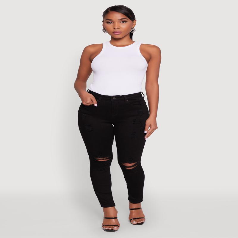 WAX Distressed Skinny Jeans