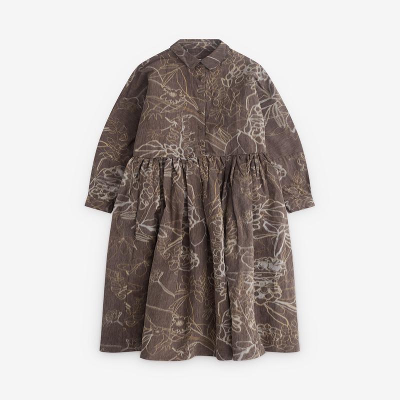 Casey Casey - Womens Patterned Dress - (Dark Brown)