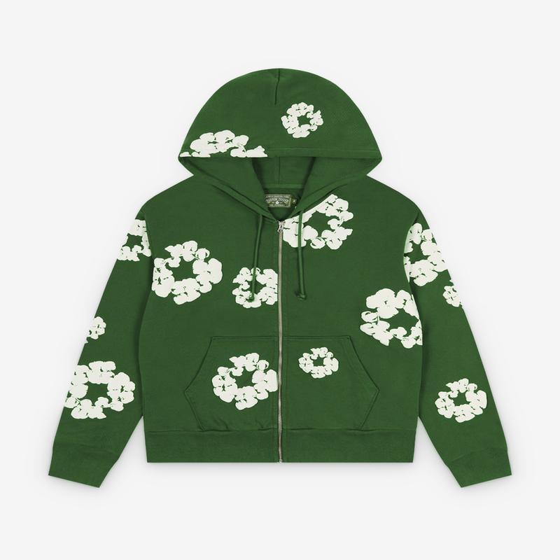 Denim Tears - Cotton Wreath Zip Hoodie - (Green)