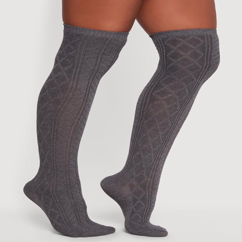 Diamond Patterned Over the Knee Socks Size 9-11