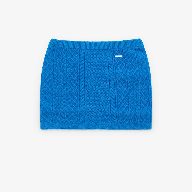 J.W. Anderson - Womens Cable Knit Mini Skirt - (Blue)