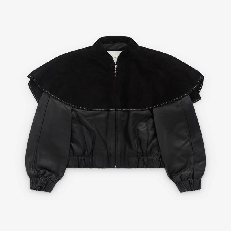 J.W. Anderson - Womens Oversized Collar Bomber Jacket - (Black)