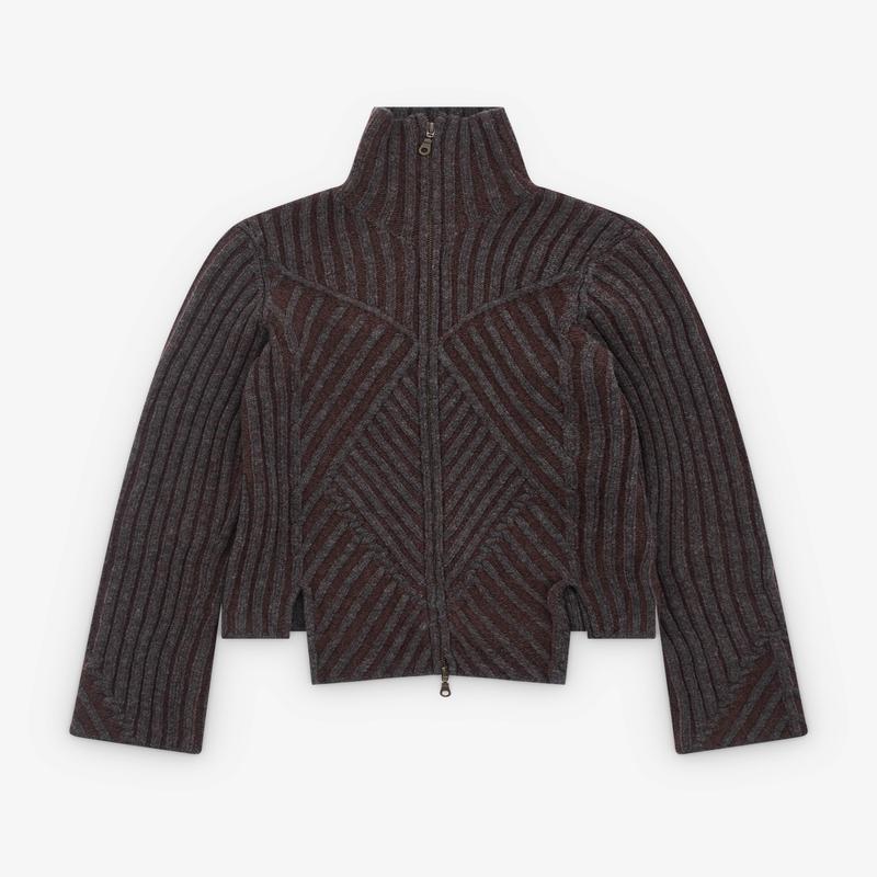 Paolina Russo - Womens Warrior Knit Zip Up - (Grey/Brown)