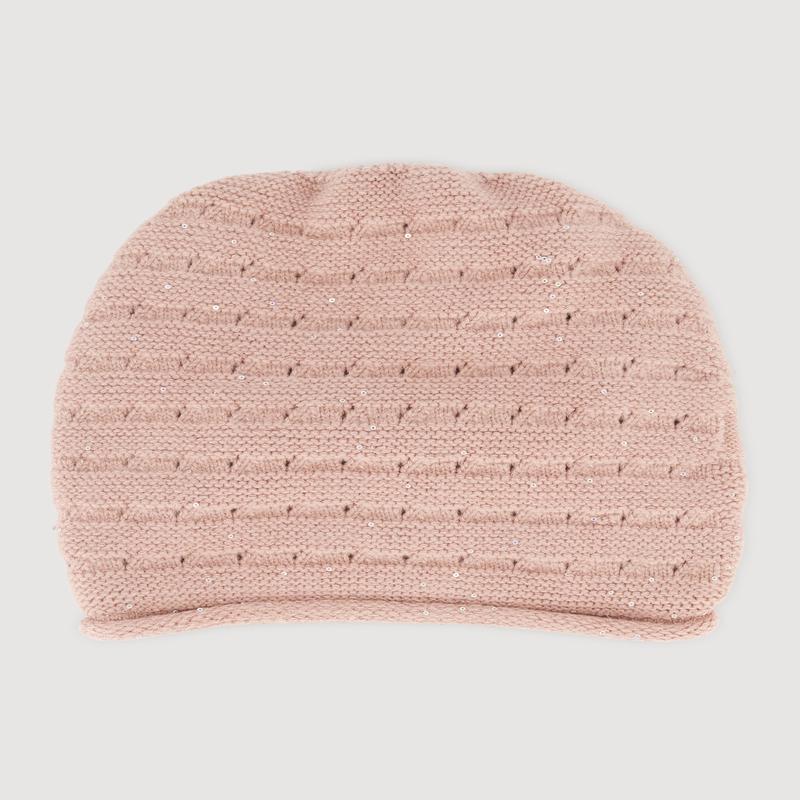 Sequin Detail Lurex Slouch Beanie
