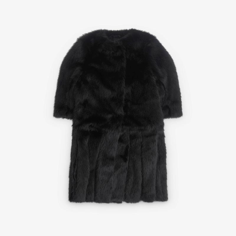 Simone Rocha - Womens Faux Fur Belted Jacket - (Black)